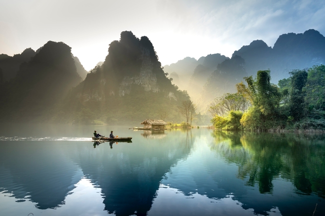山水人家自然风光摄影图片