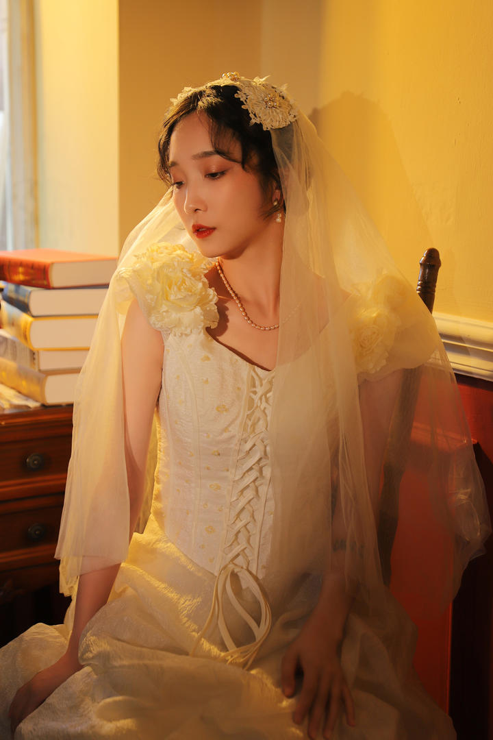 穿婚纱的漂亮美女新娘唯美艺术照图片