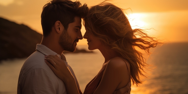 日暮黄昏浪漫氛围感情侣写真图片