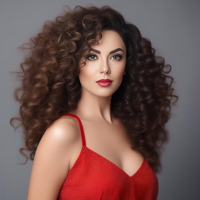 欧美时尚性感女郎成熟卷发发型图片