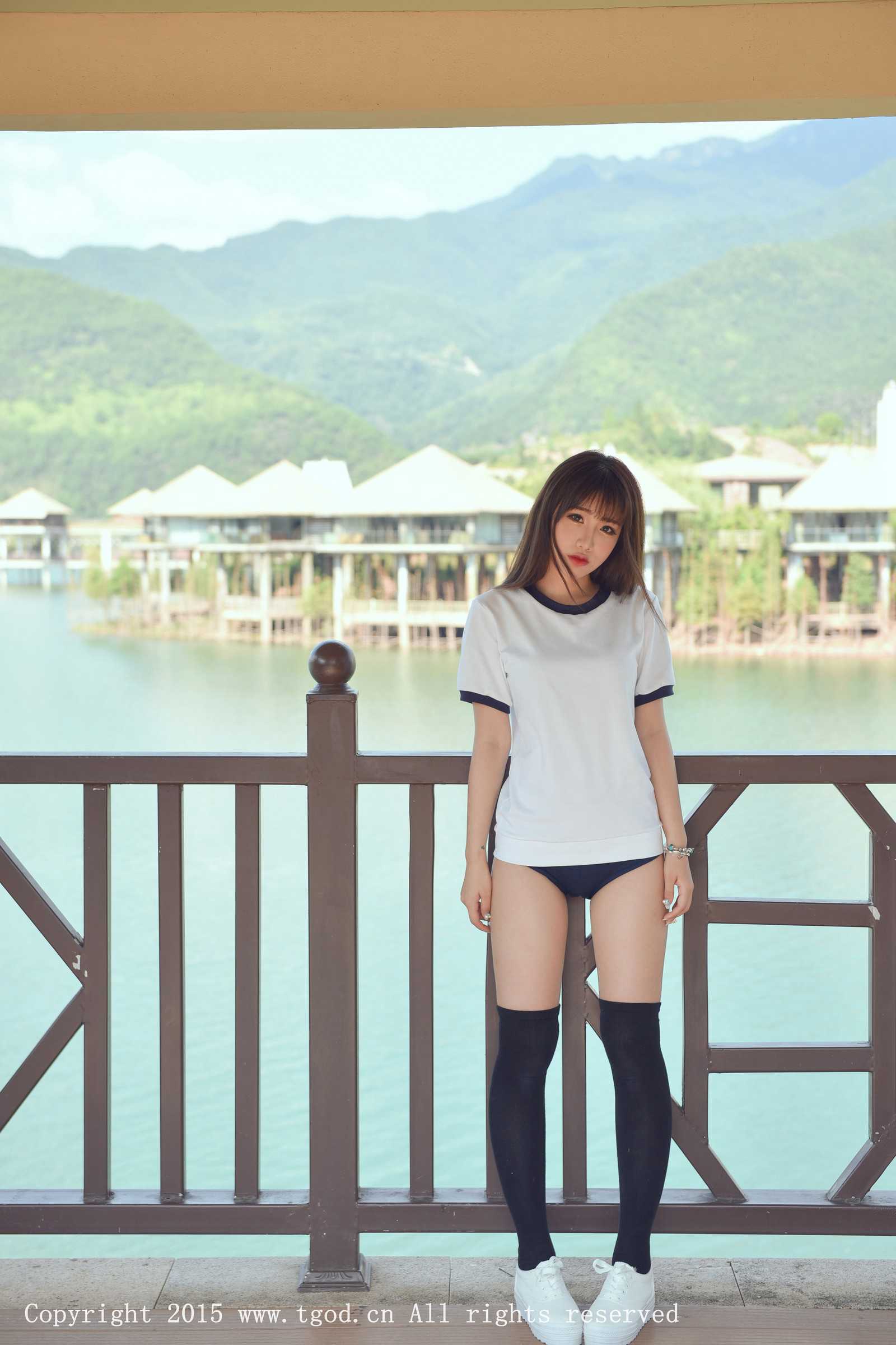 推女神美女模特朱若慕体操服制服诱惑清新养眼云曼旅拍
