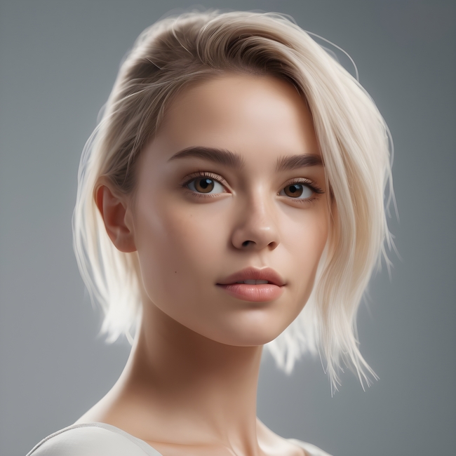 欧美美女白色染发发型图片