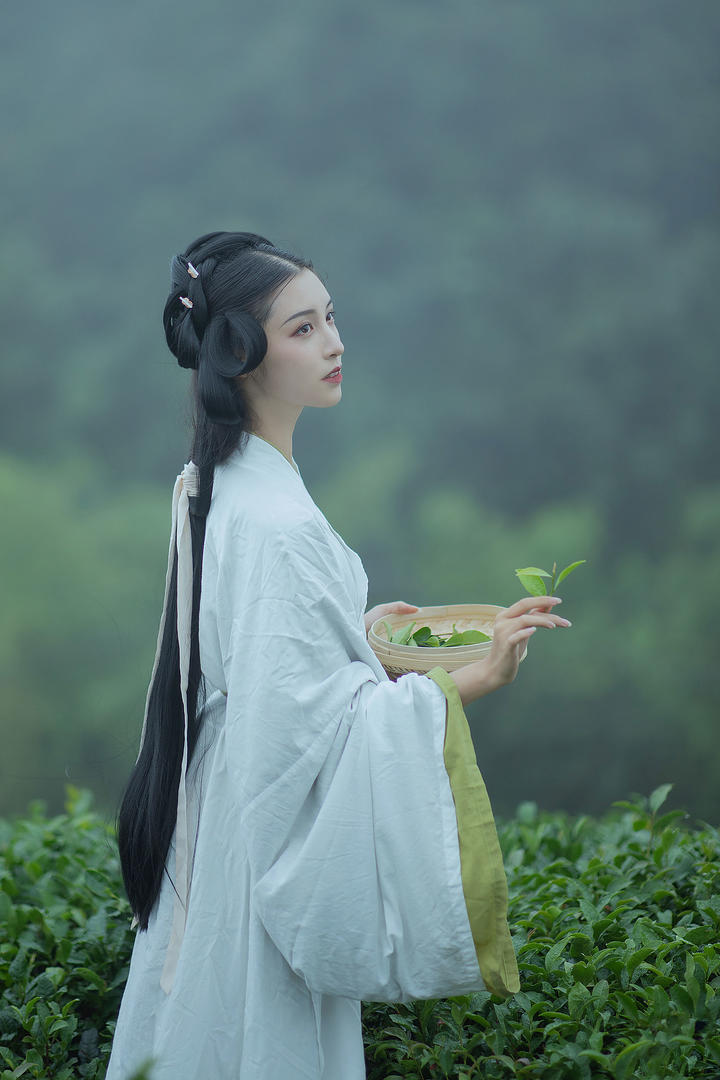 古风意境采茶女高清唯美女生壁纸图片