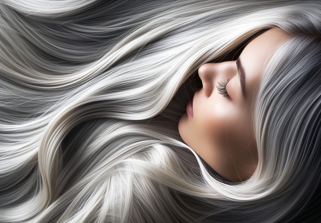 时尚潮流奶奶灰染发发型设计图片