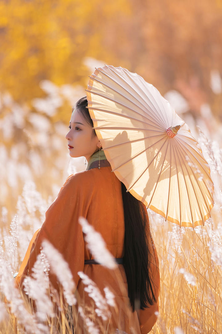唯美意境古装汉服美女背影艺术摄影图片