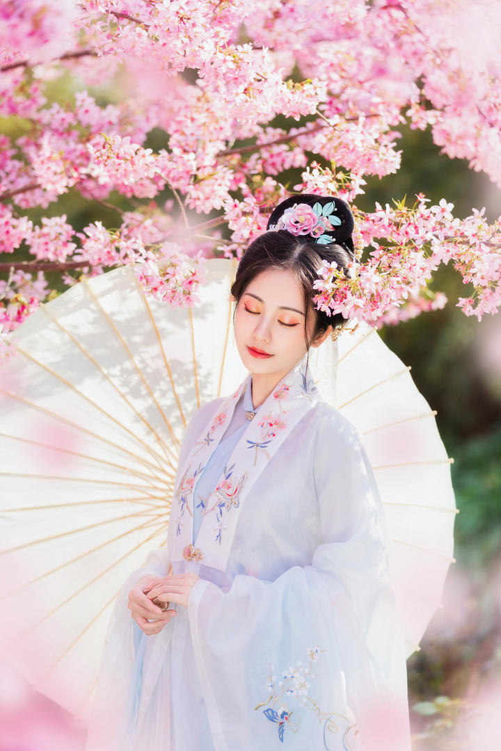 樱花树下的唯美清纯古风头像美女图片大全