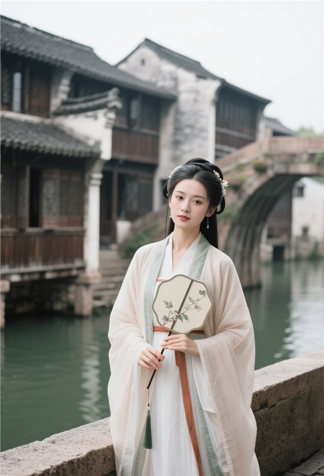 江南水乡美女古装写真摄影图片