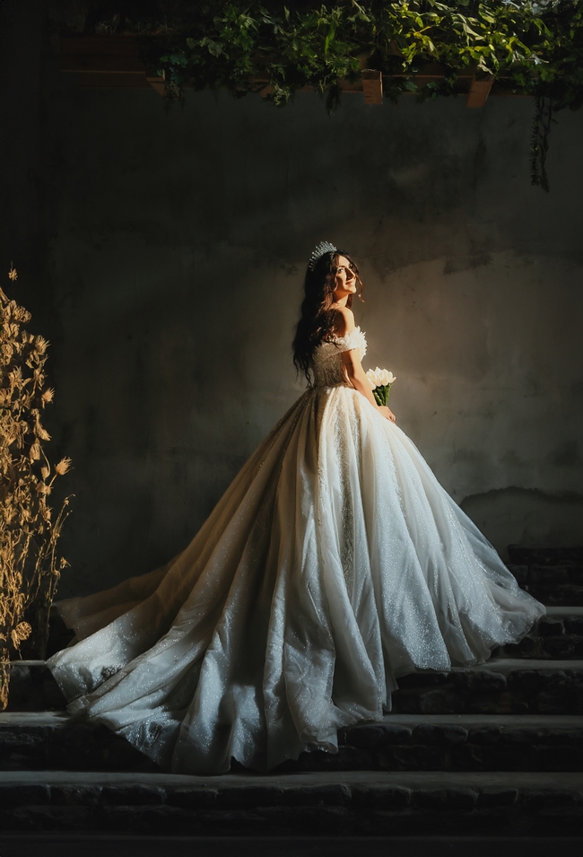 唯美宫廷油画风格婚纱写真摄影图片