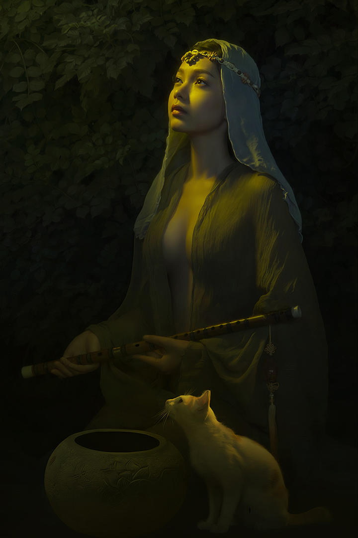 漂亮的越南古装美女艺术写真图片