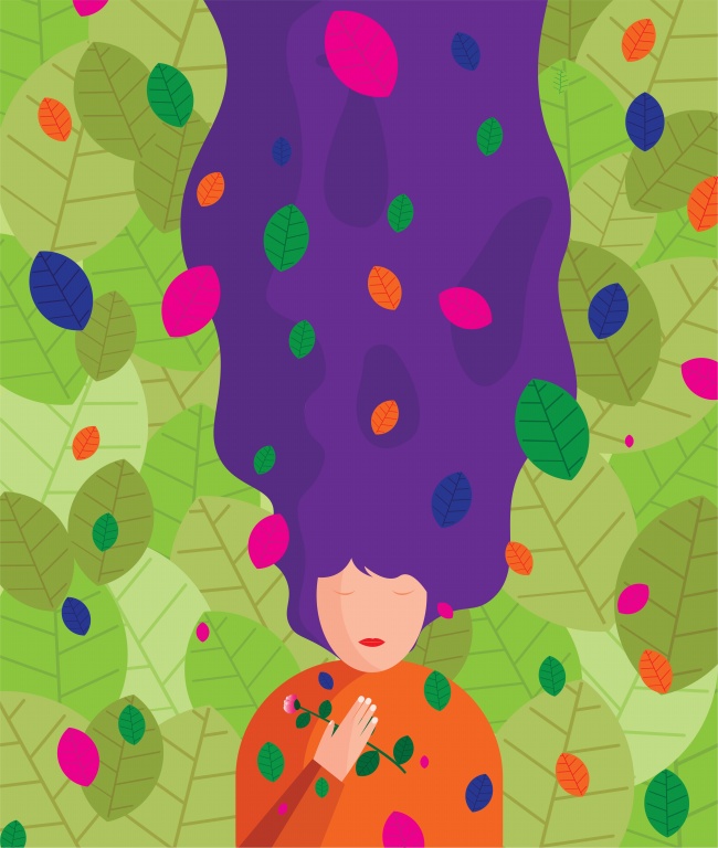 创意插画女孩图片