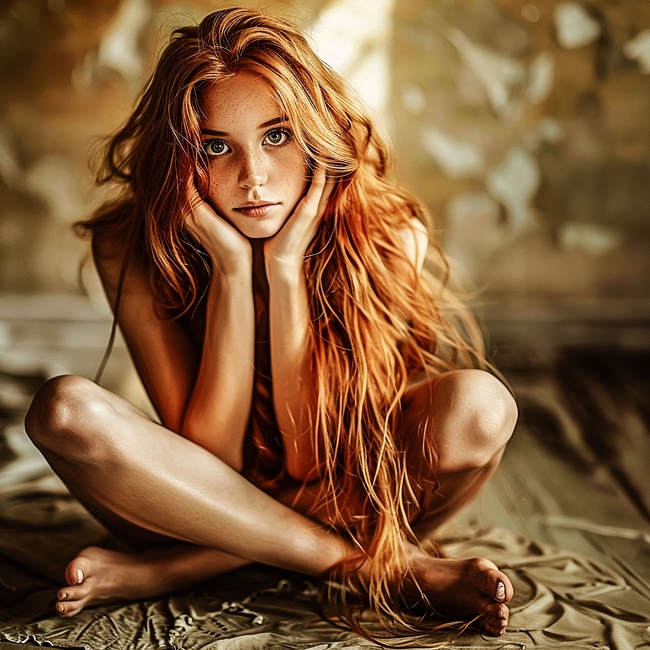 欧美雀斑女孩人像艺术写真图片