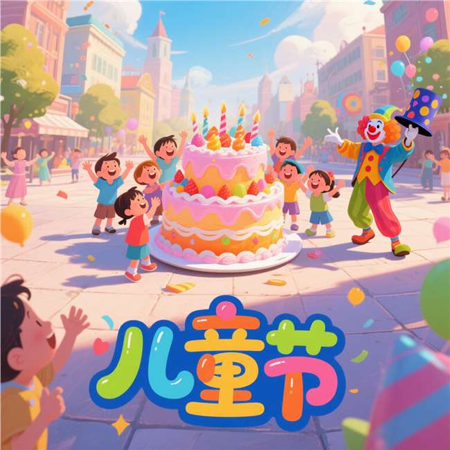 儿童节狂欢主题插画设计图片