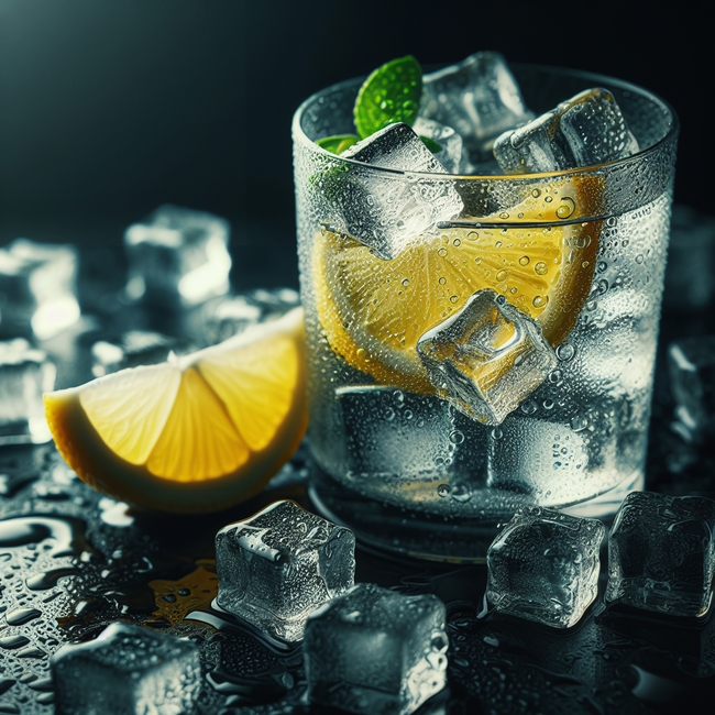 冰镇柠檬鸡尾酒摄影图片