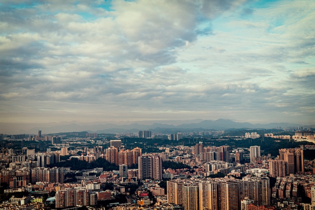繁华都市大楼建筑群鸟瞰图