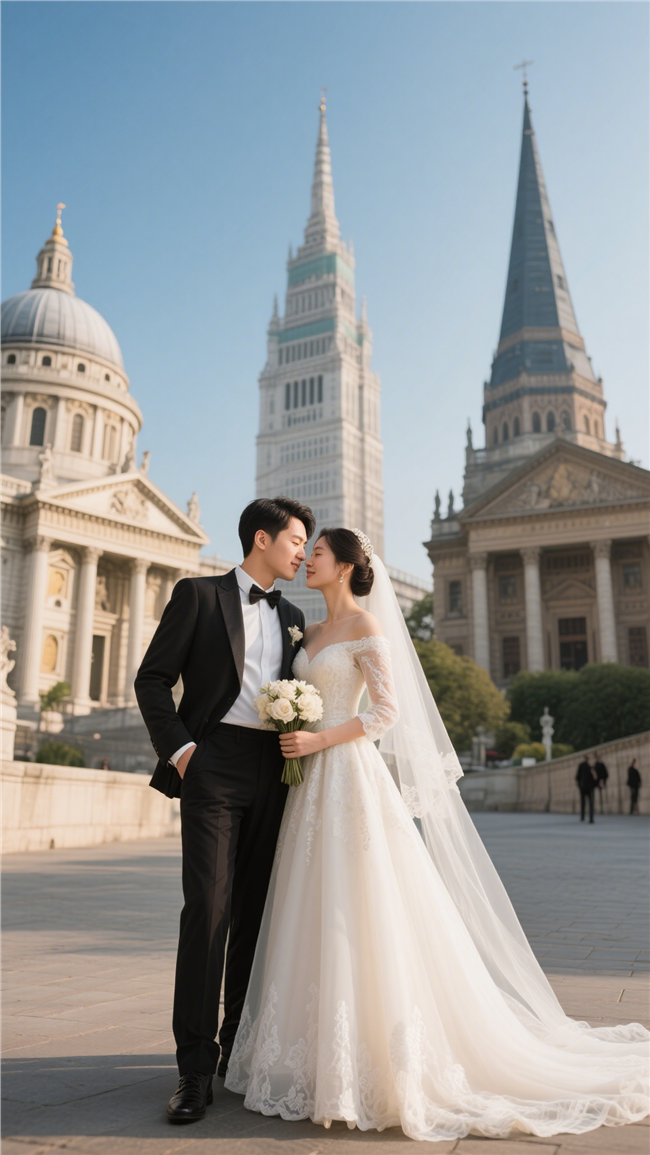 欧洲建筑旅拍婚纱写真摄影图片