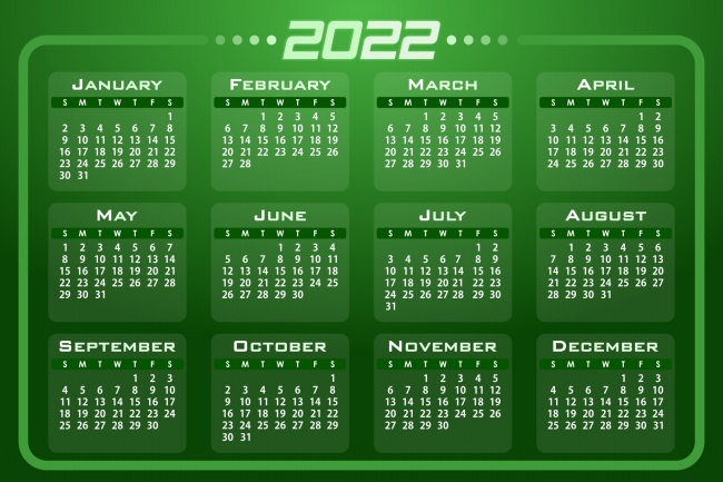 2022年日历图片