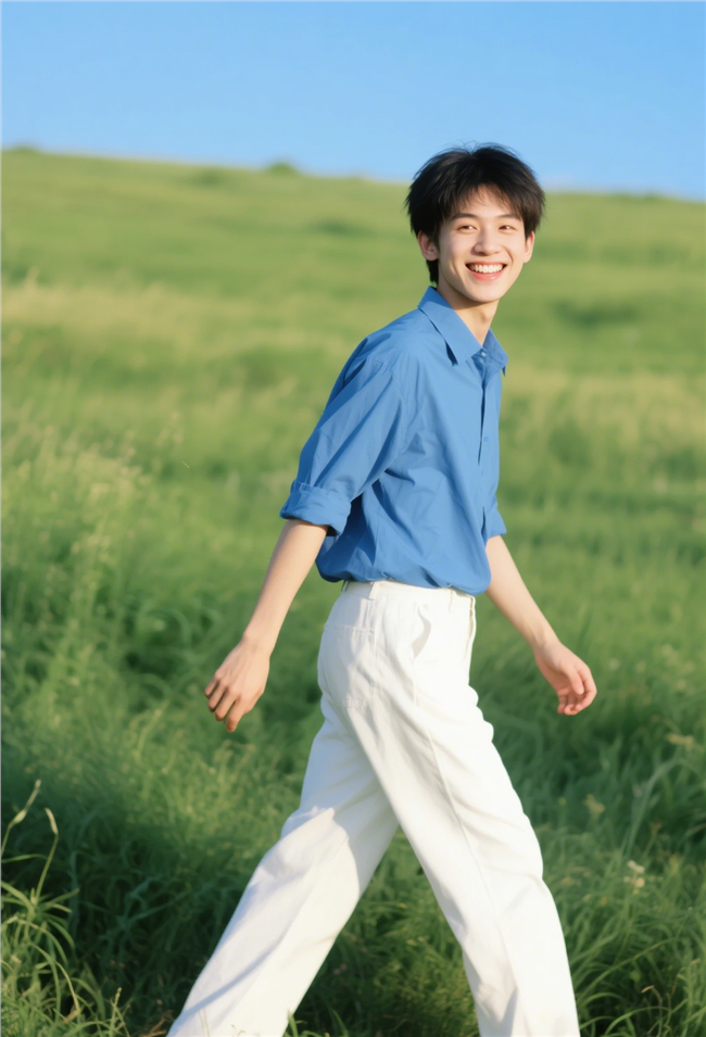 阳光少年风帅哥户外写真图片