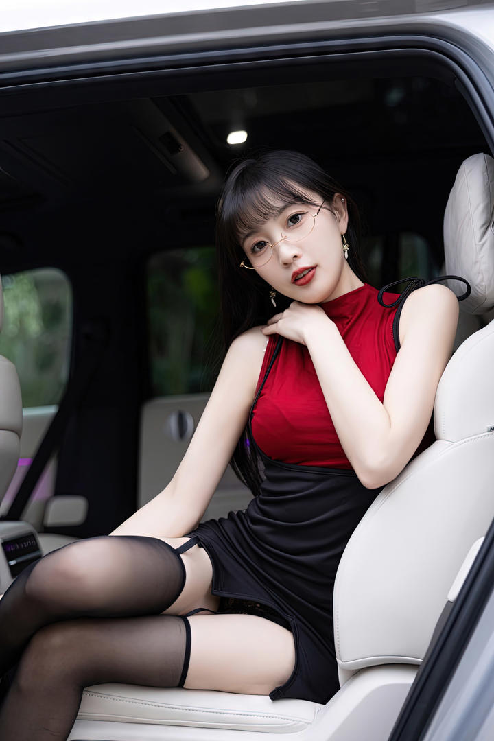 绝色美女车模林星阑黑丝写真图片