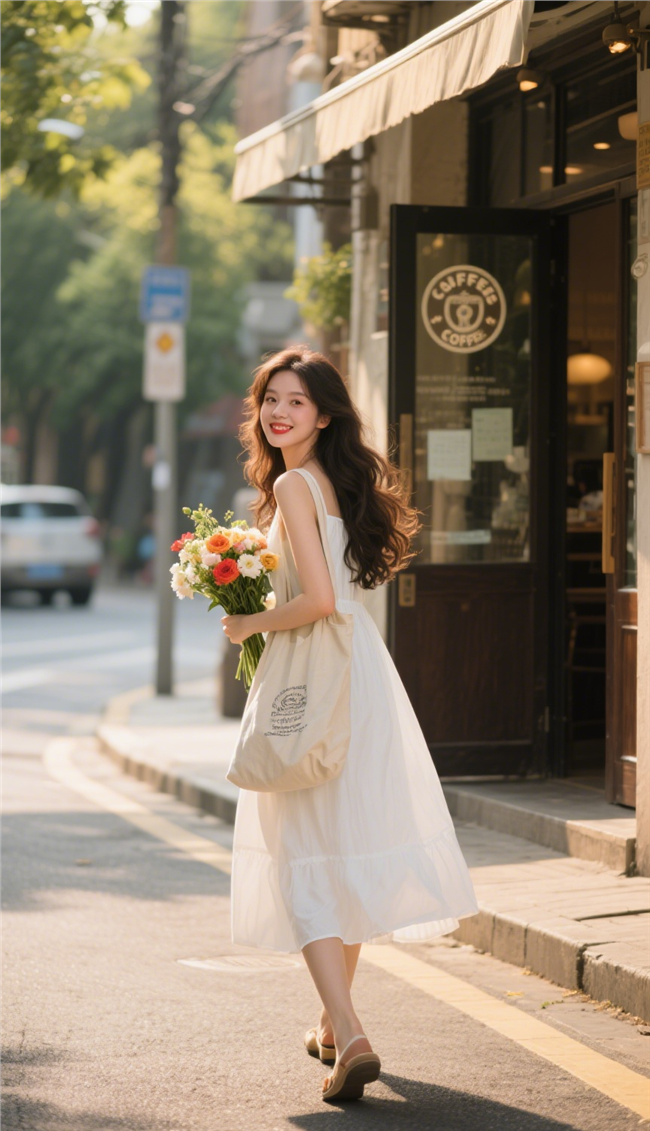 胶片质感风格街拍美女图片