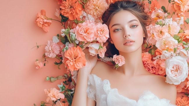 欧美性感婚纱美女艺术写真人像摄影图片