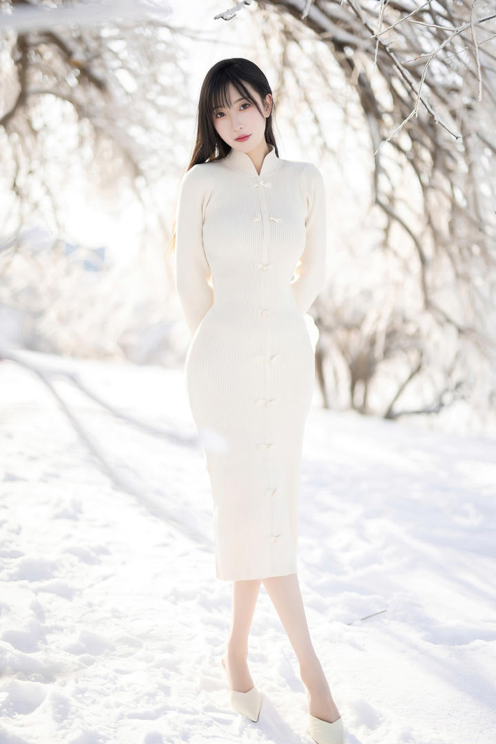 站在雪地里的中国清纯美女林星阑178图库