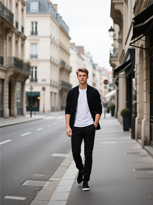 欧洲帅哥街头街拍摄影图片