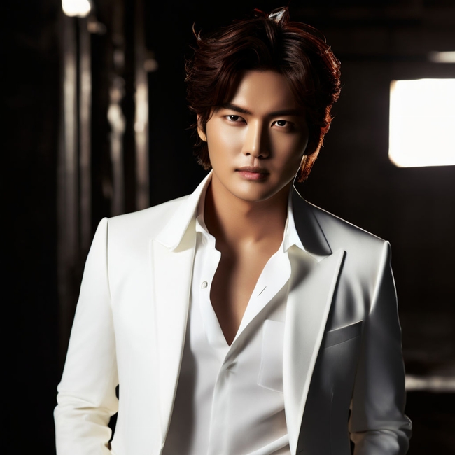亚洲白色衬衫西装帅哥写真图片