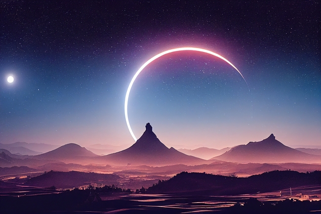 唯美夜空星月景观图片
