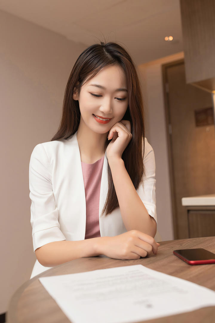 职场女白领唐安琪白色小西装116美女写真图片