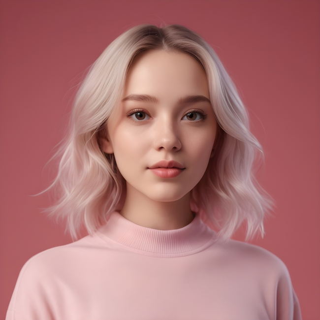 亚洲美女中短发染发发型图片