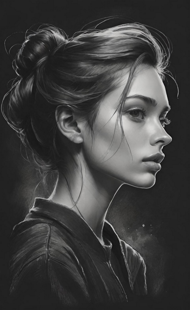 欧美高端质感黑白风格美女人像艺术图片