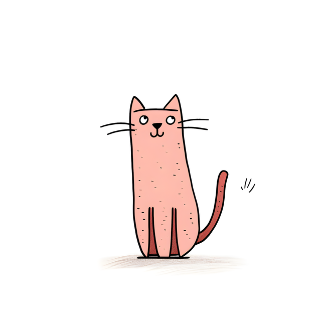 可爱卡通漫画风格小猫插画图片