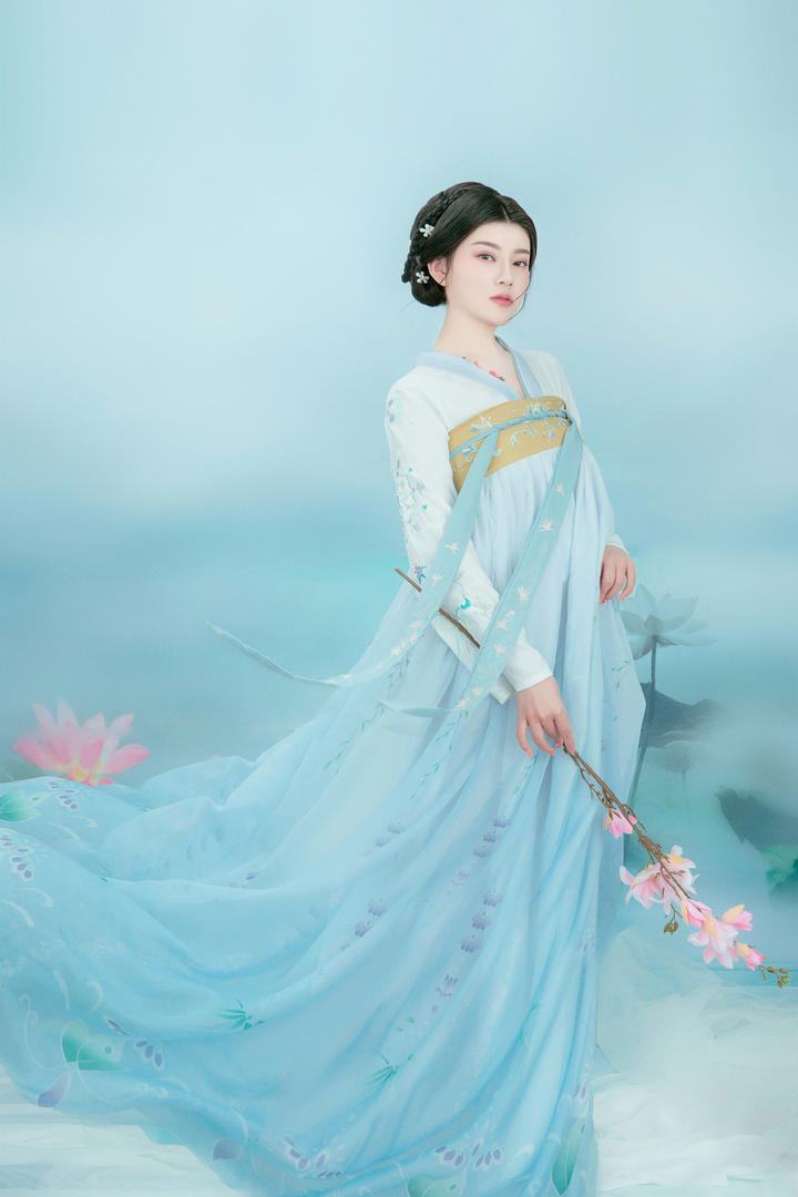 长裙飘飘的古装美女唯美艺术照图片