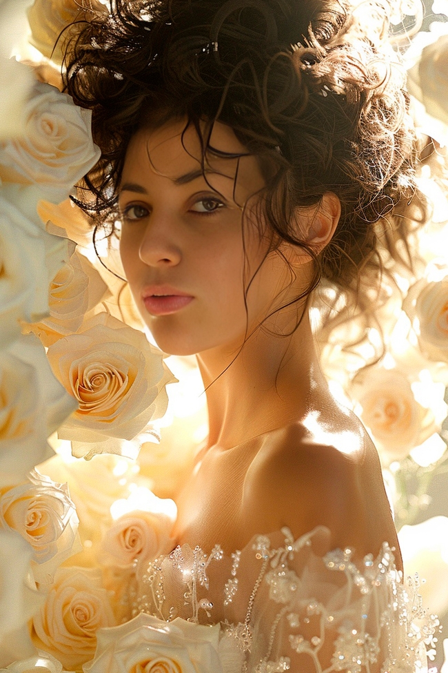 性感花艺造型美女人体写真艺术图片