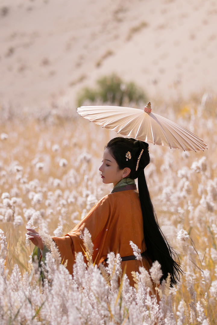 草丛中的清纯唯美古装美女艺术照