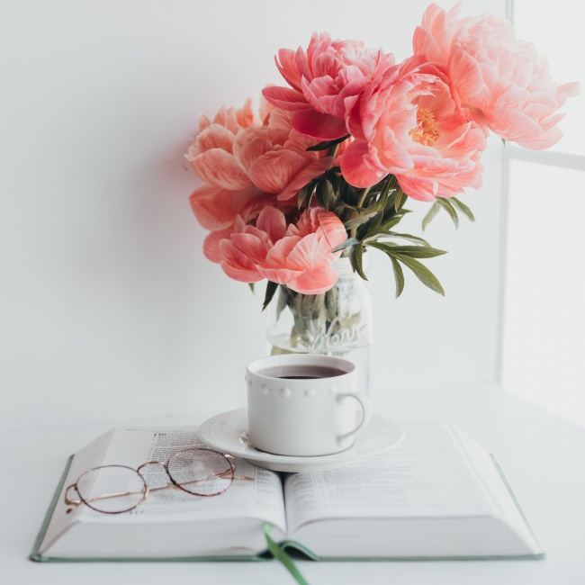 书籍插花治愈系小清新图片