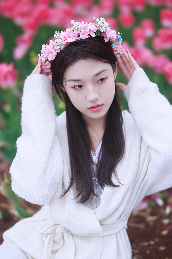 头戴花环的清纯甜美女孩个性头像大全