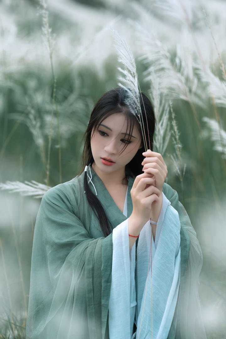 高清青色古装汉服美女798艺术写真图片专辑