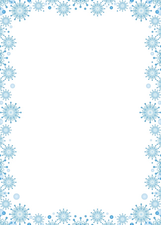 蓝色雪花边框背景图片