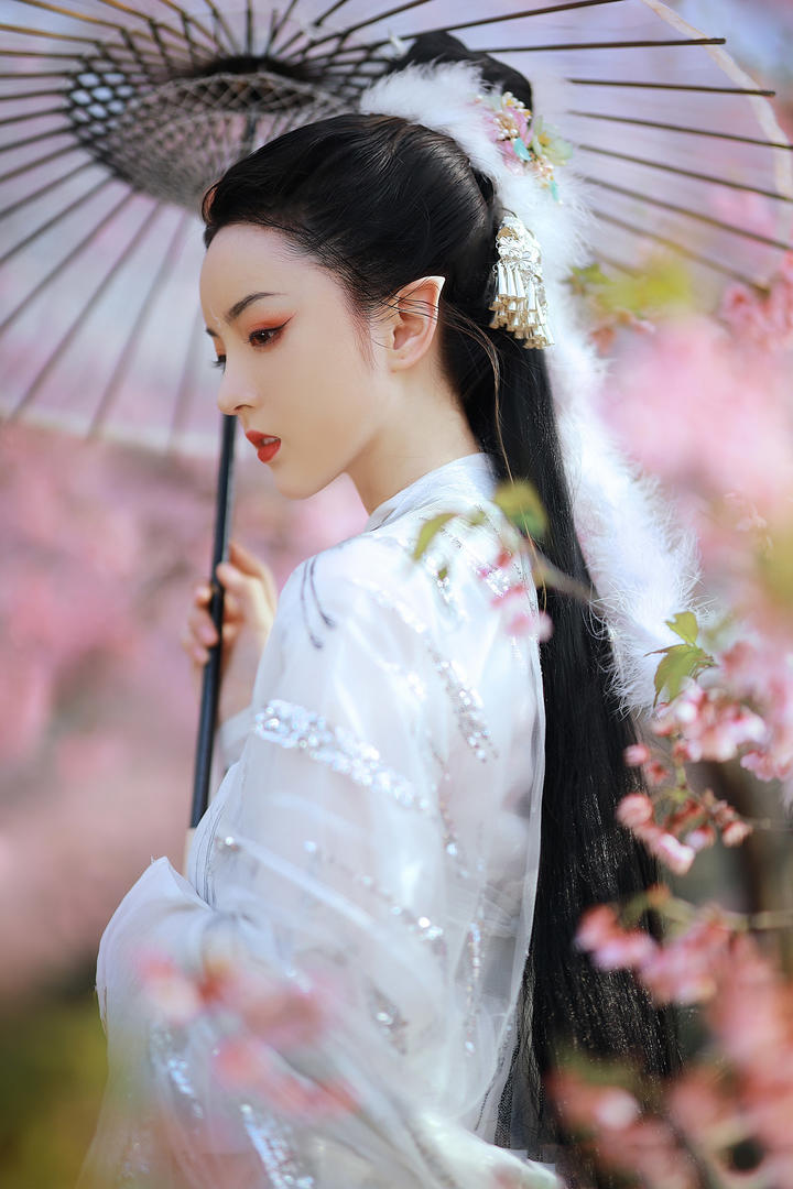 打着雨伞极品古装美女摄影图片