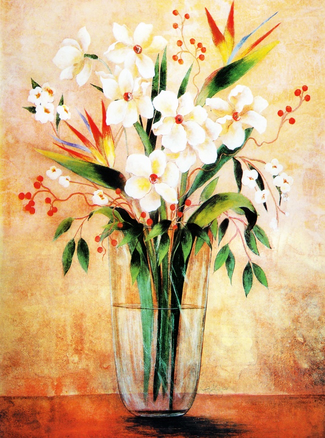 油画插花图片