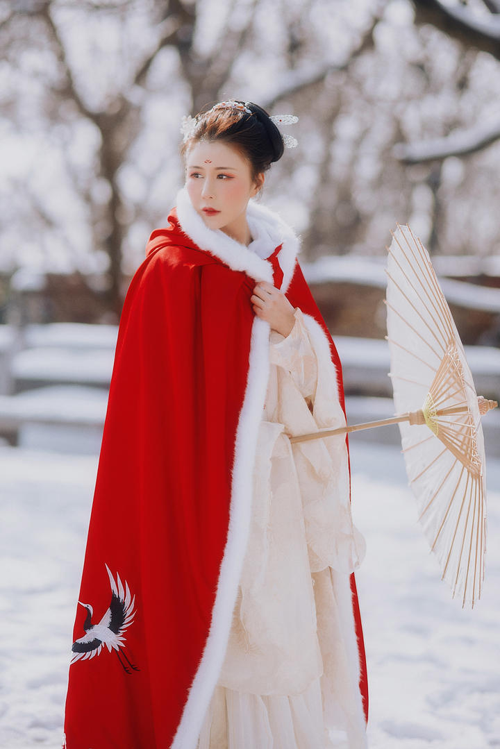 披着披风的高清古装美女图片