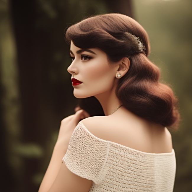 时尚欧美复古卷发发型图片