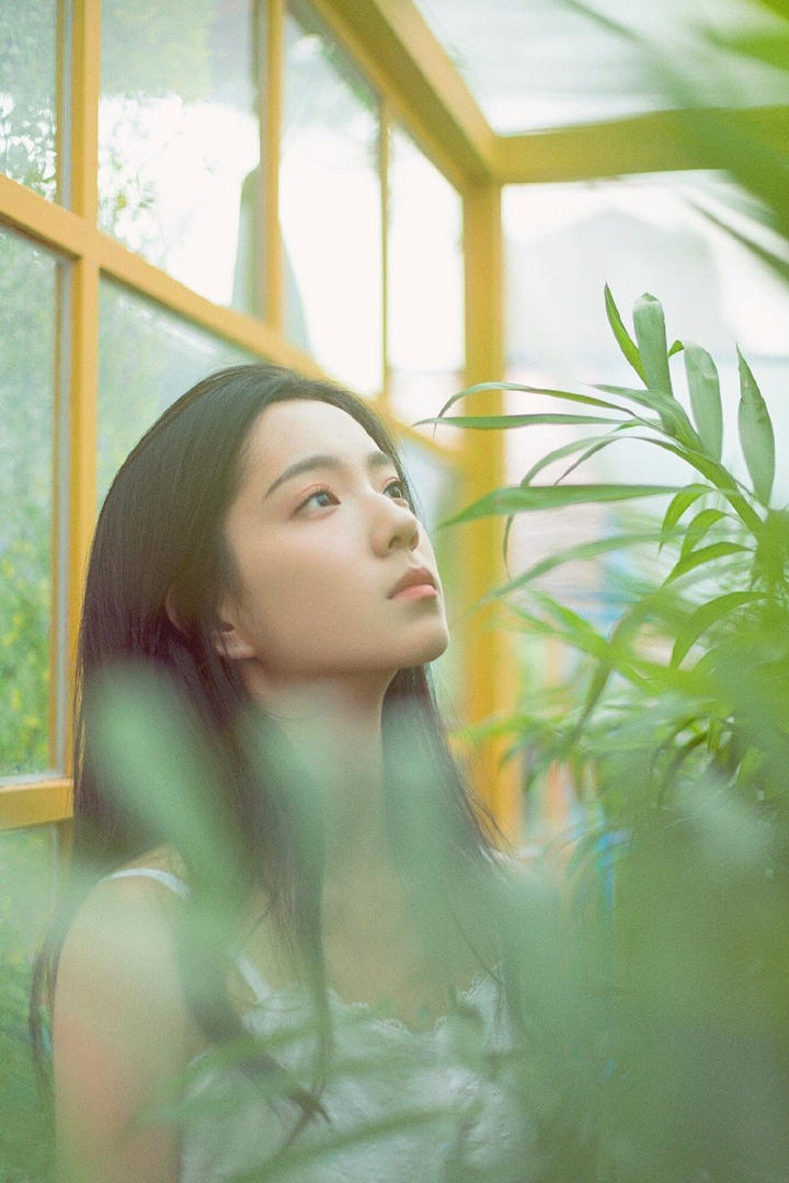 清纯女星庄达菲白裙意境写真图片