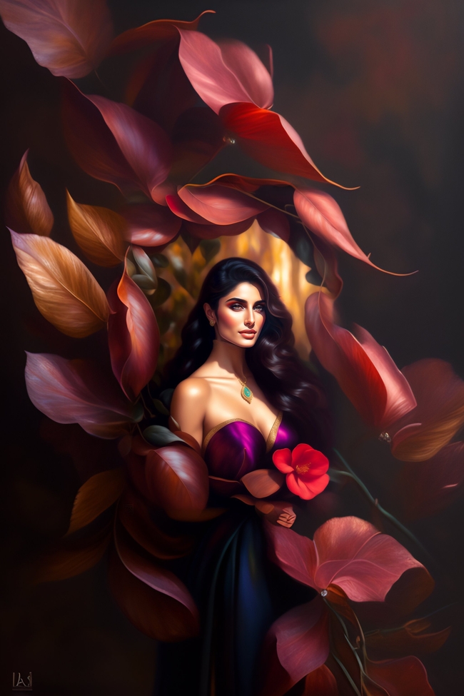 性感AI合成印度美女插画图片