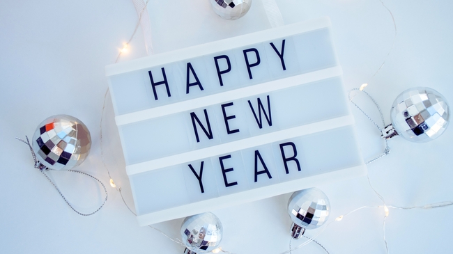 新年快乐英文祝福摄影图片