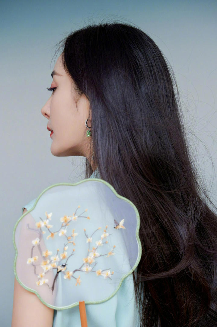 高清知名美女明星杨幂侧脸照图片