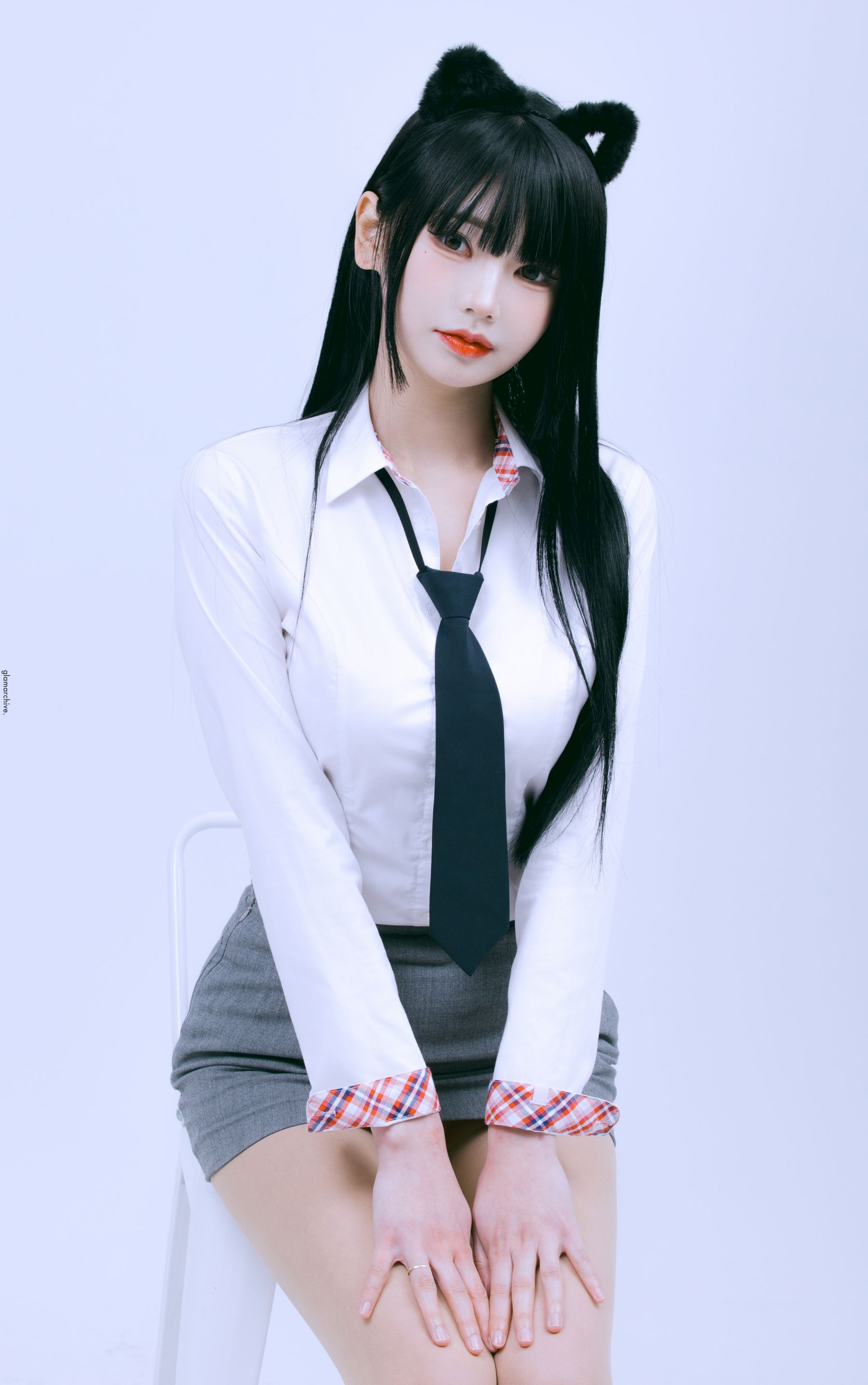 GlamARchive模特Yume肉色丝袜猫女郎装扮性感写真