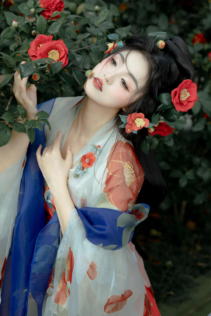 古风汉服美女主播个人艺术摄影图片