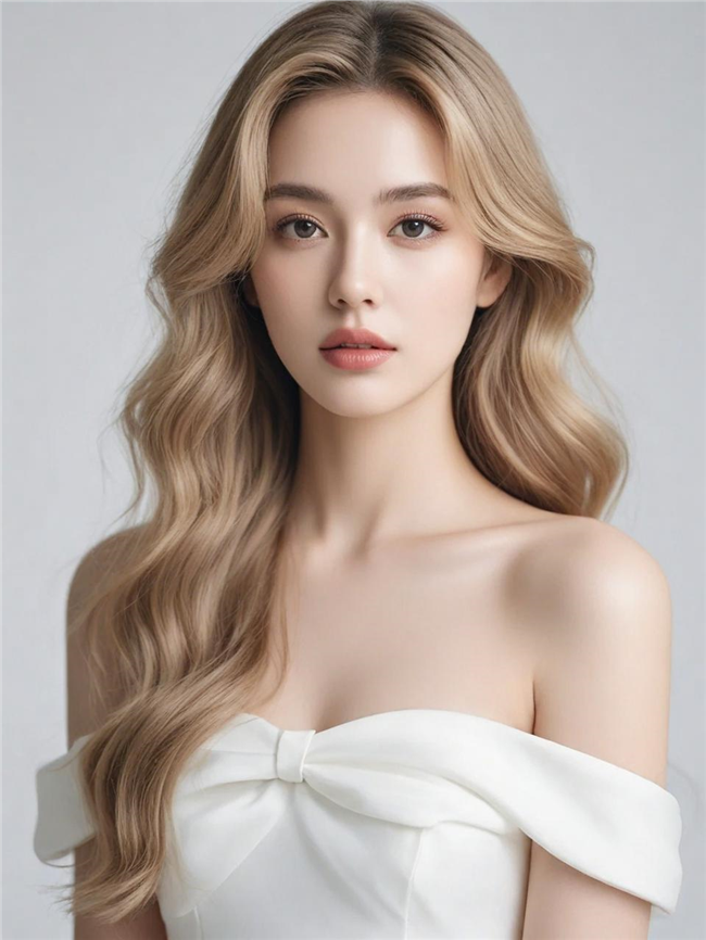 亚洲金色长卷发美女艺术人像摄影